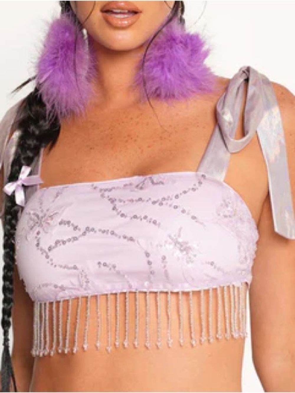 iHeartRaves Lavender Sequin TOP - XL